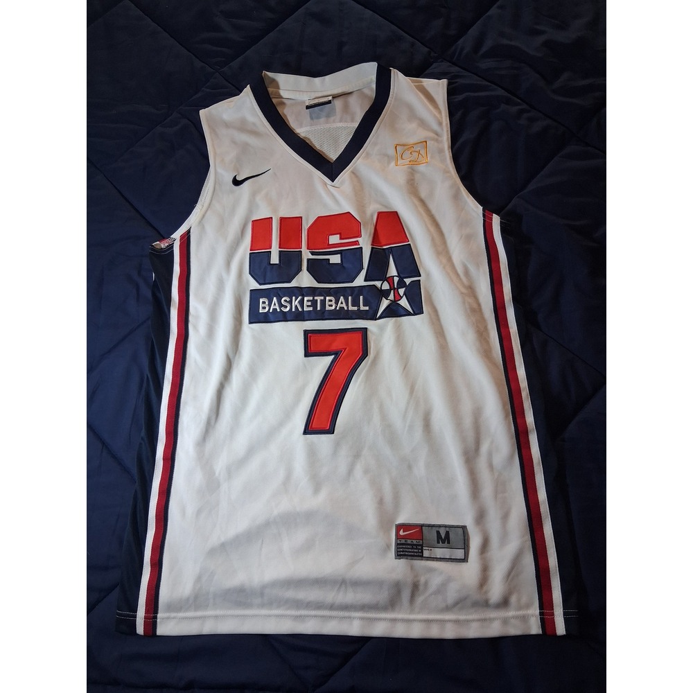 Nike USA Basketball Larry Bird 7 Jersey Mens Medium White‎ Olympic Team USA